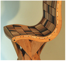 Detail of Bamboo barstool with back