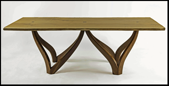 Modern Oak and Walnut Dining Table