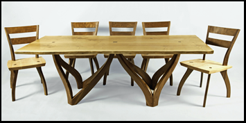 Modern Oak and Walnut Dining Table