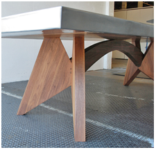 Modern zinc top dining or conference table